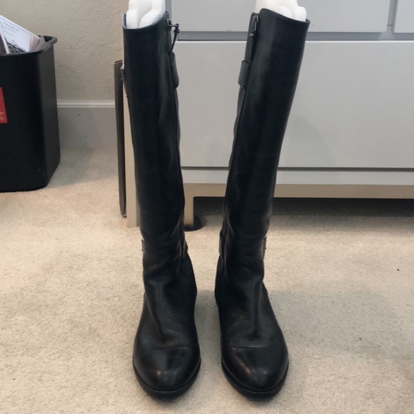 Black leather Via Spiga riding boots. Size 7.5 - Picture 2 of 11